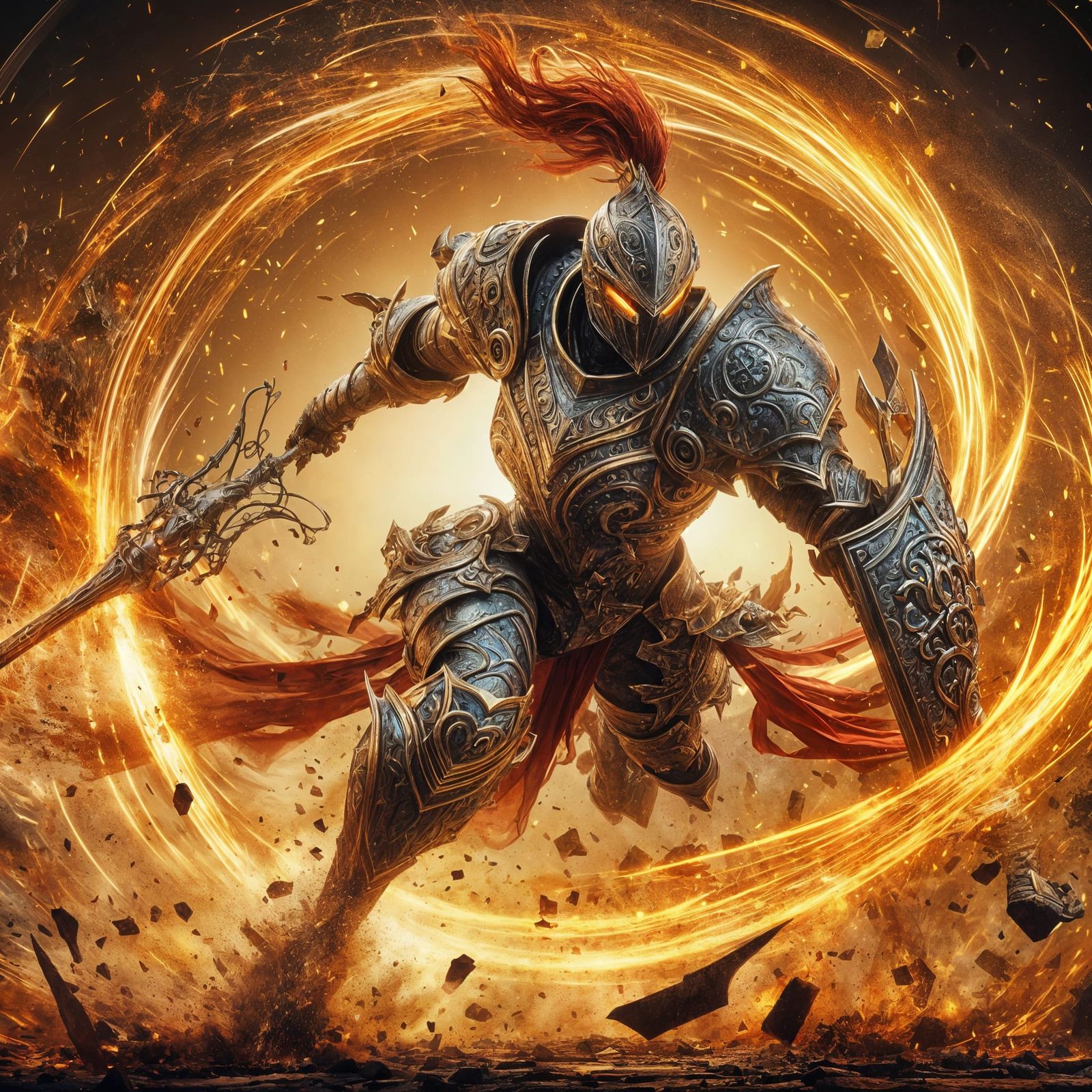 Knight unleashing a devastating energy attack (Uploaded)