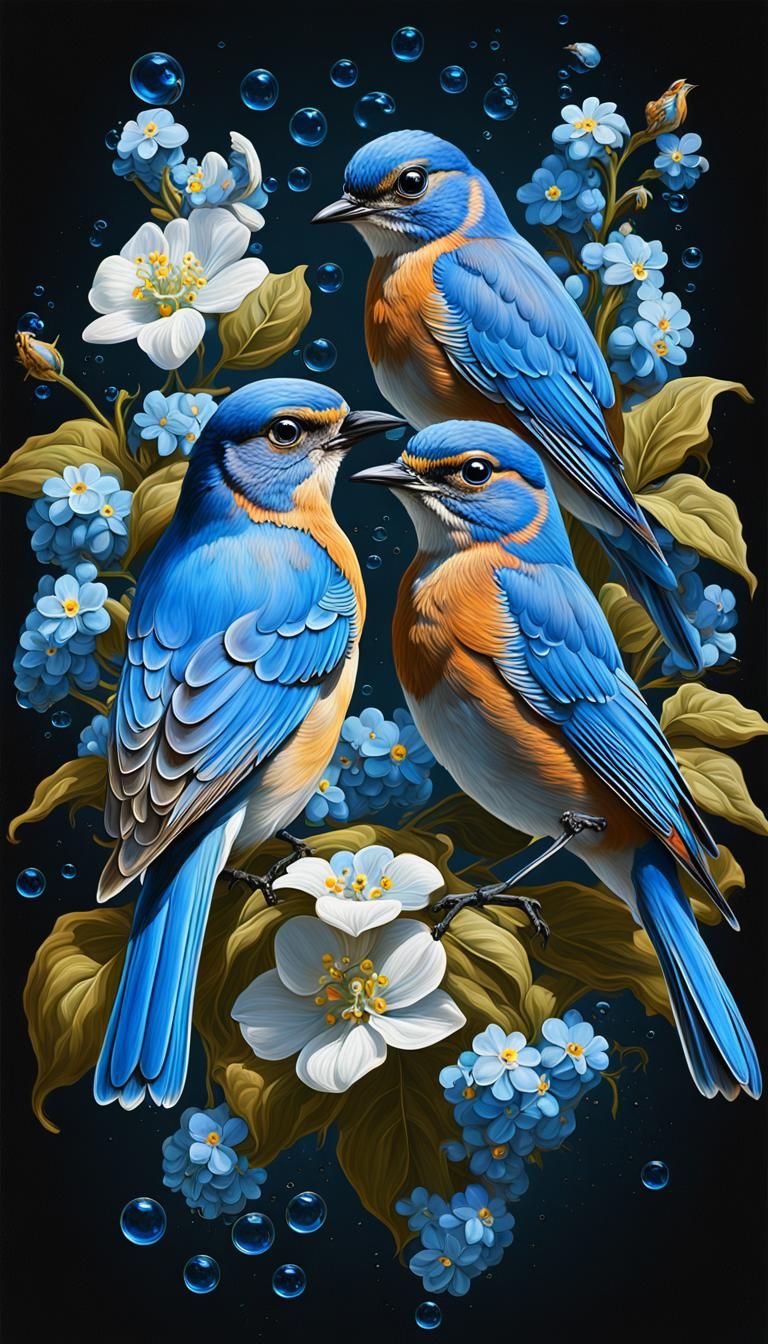 Bluebirds   by @Amethystmoonsong