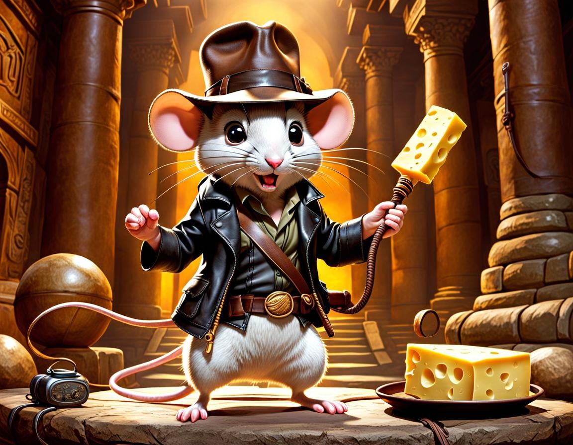 Indiana Mouse and the Temple of Cheese  by @Flareprime 