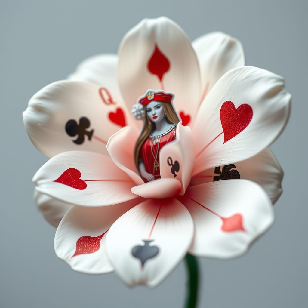hyper-realistic playing card petals  by @Alien-kitten