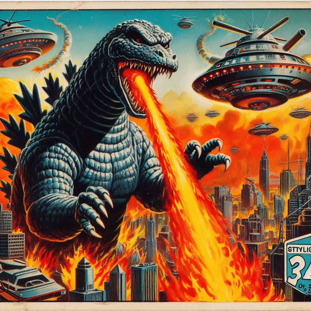 Godzilla playing card