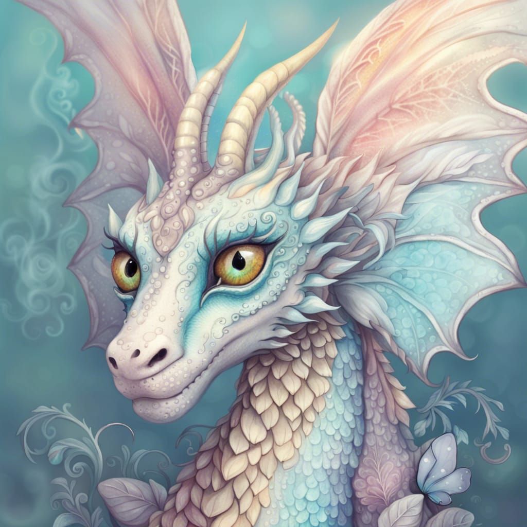 Dragon who flies on butterfly wings
