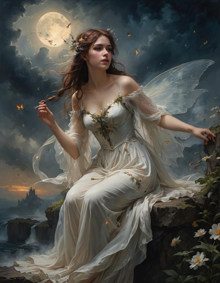 Fairy in the moonlight  by @Daleone