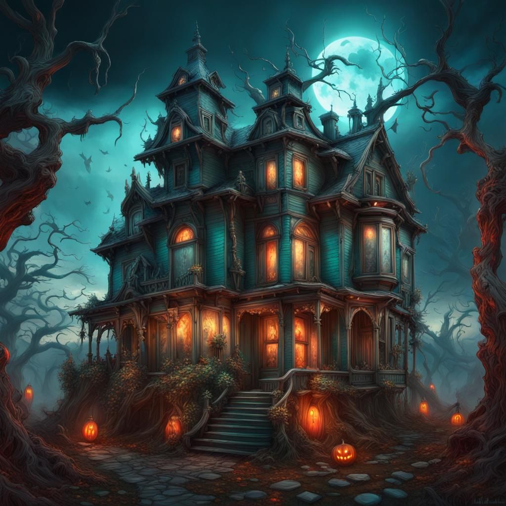 Haunted home - AI Generated Artwork - NightCafe Creator