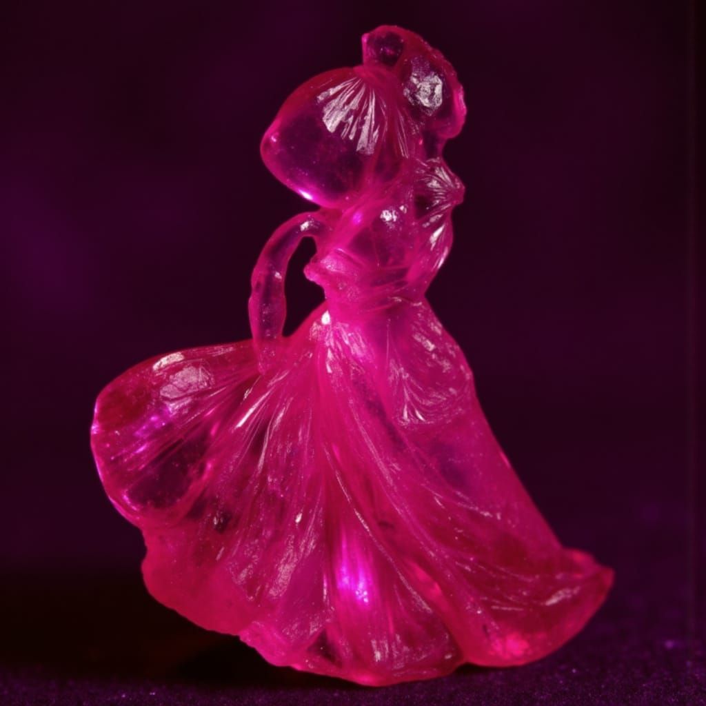 Ruby carved to look like a beautiful girl in sumptuous gown <lora:Winza Rubies:1.0> 
