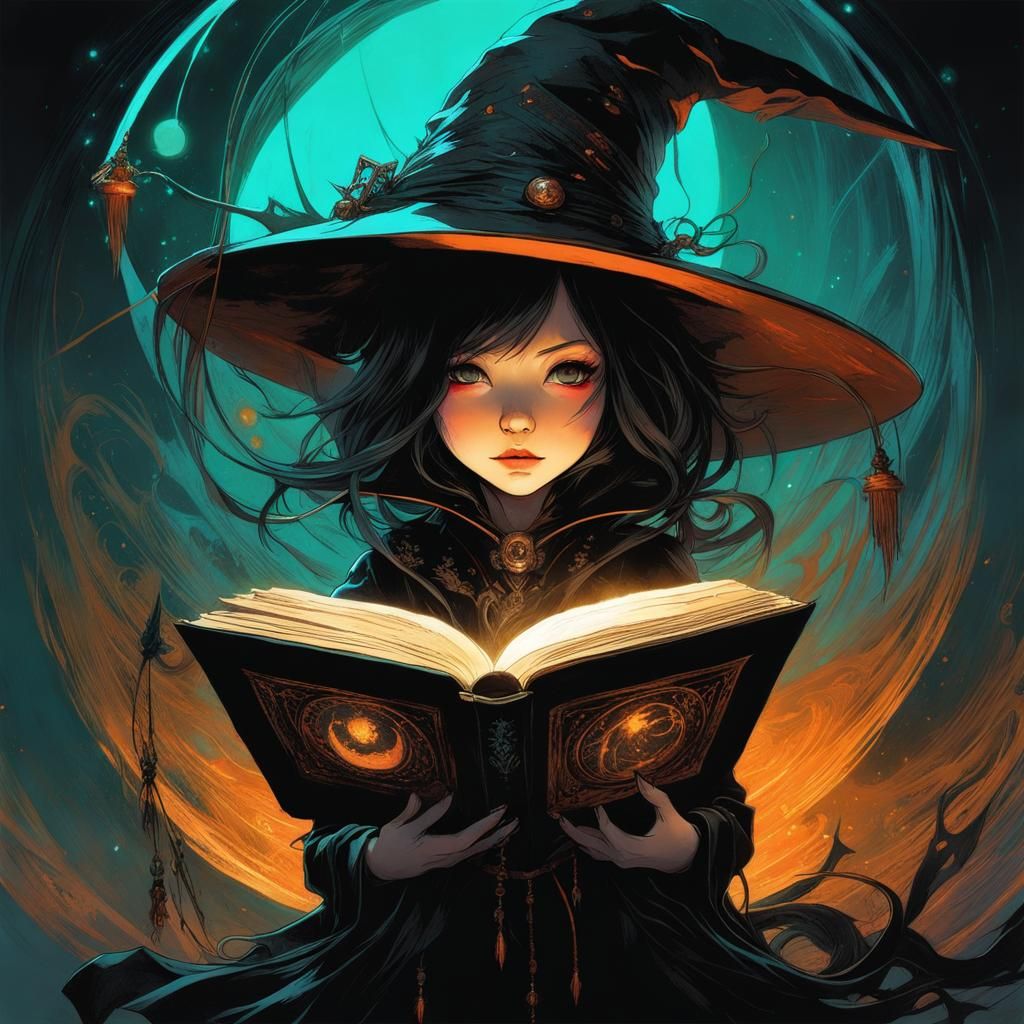 Chibi Necronomicon Witch  by @Keeg