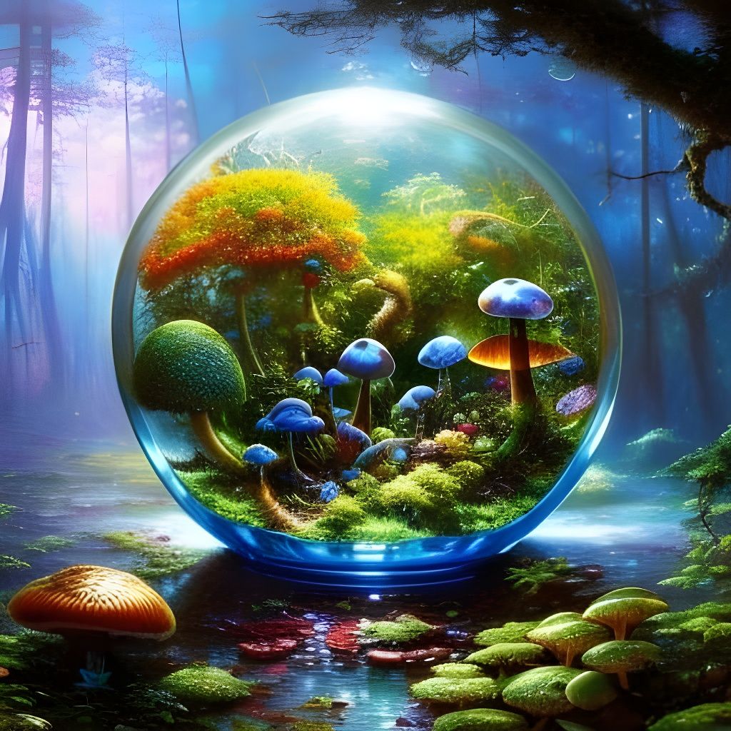 Glass Orb Terrarium  by @Swiss Army Squid