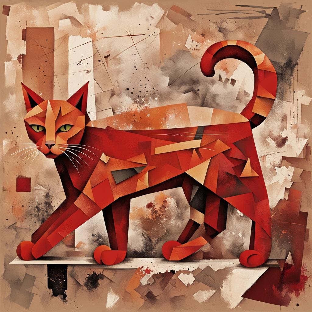 A red cat by Picasso  by @Cascio311