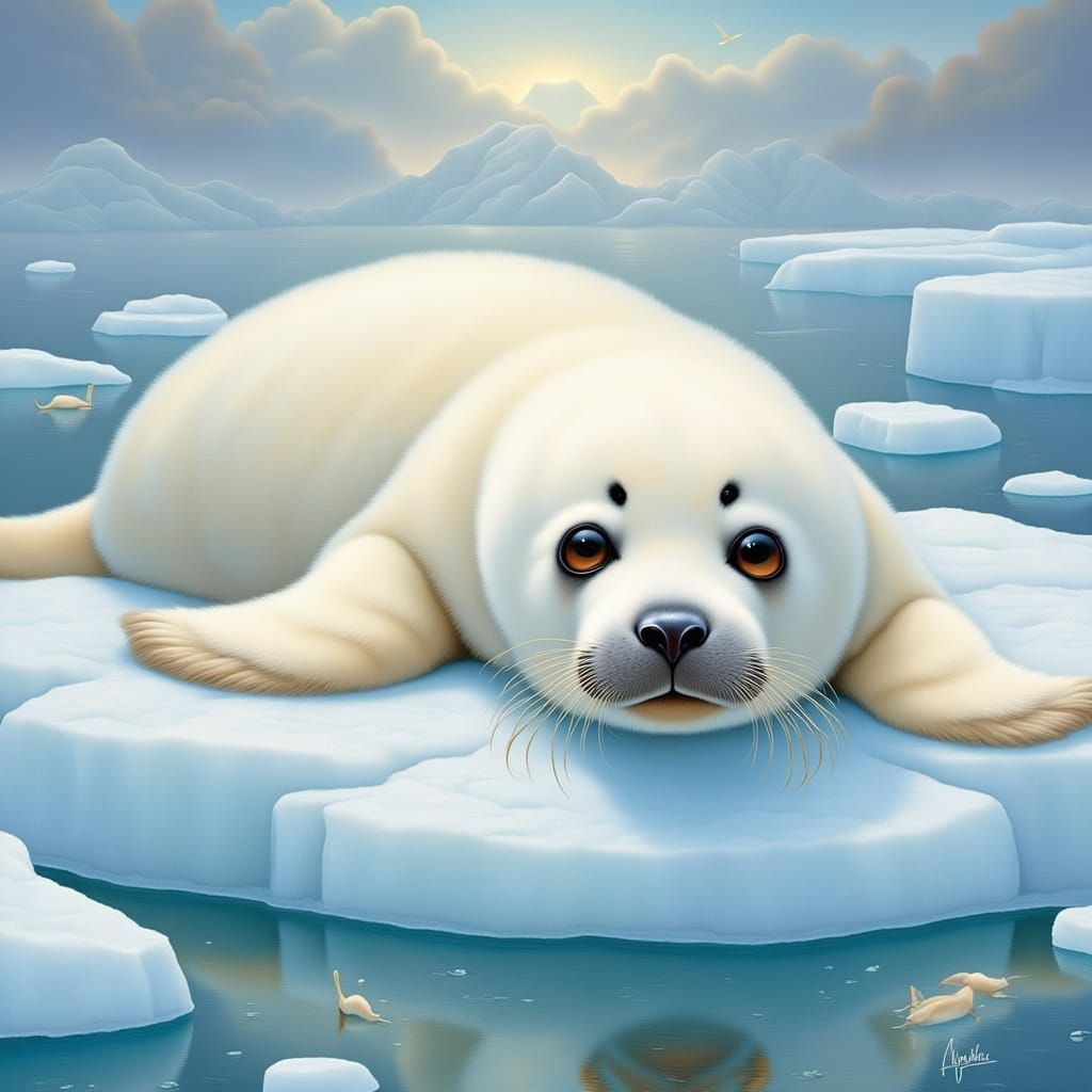 Baby Harp Seal <lora:Garden of Midnight:1.0>