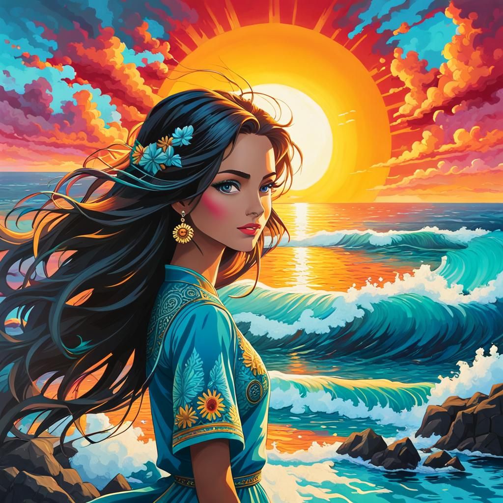 The sun rises over the ocean as the smoke drifts past your a...