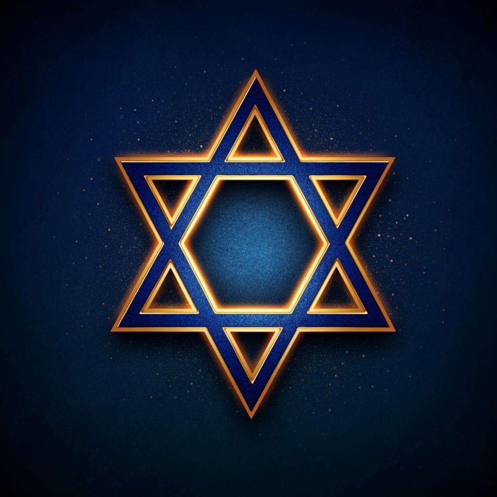 Stylized Star of David in Cosmic, Mystical Symbolism