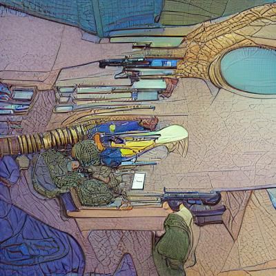 In the style of Moebius: Meeting with the weapons dealer
