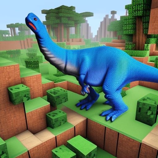 Realistic Dinosaurs, lifelike blue dinosaurs, orange dinosau...