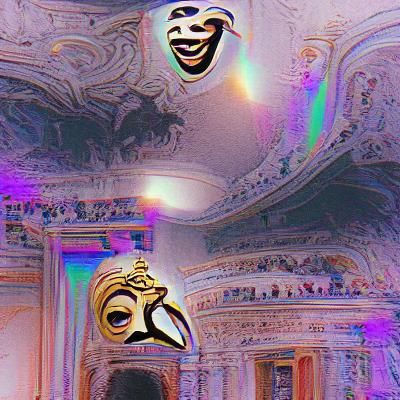 Classic Theatrical Mask Symbol of Drama