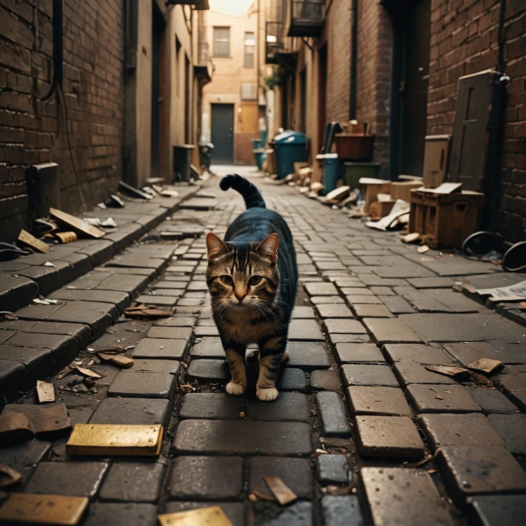 A cat scouraging for mouses