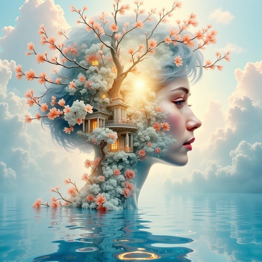 <lora:SDA Masterpiece v2:1.0> Smoke lora, Wide-angle, oil painting, calming background with soft pastel tones, featuring subtle natural ele...