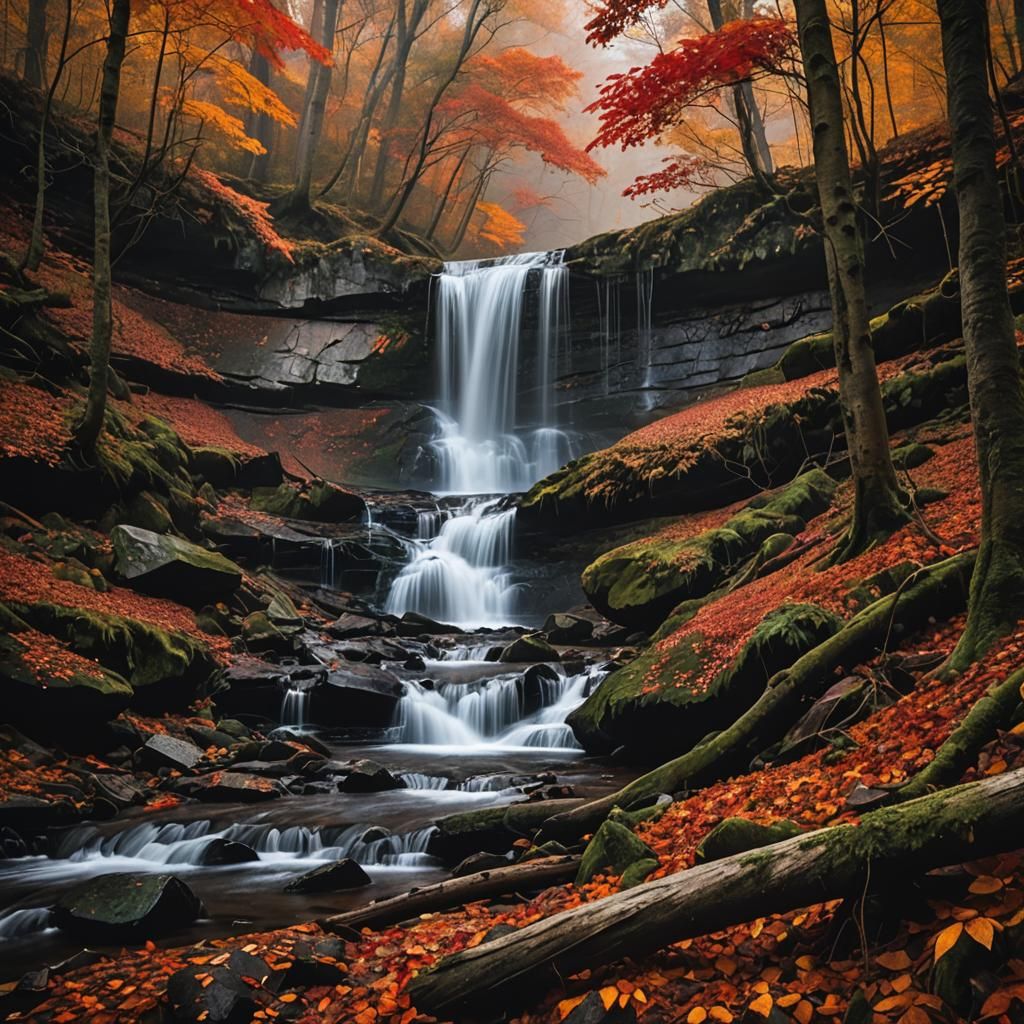 The Falls in Fall  by @Chikiwi Creations