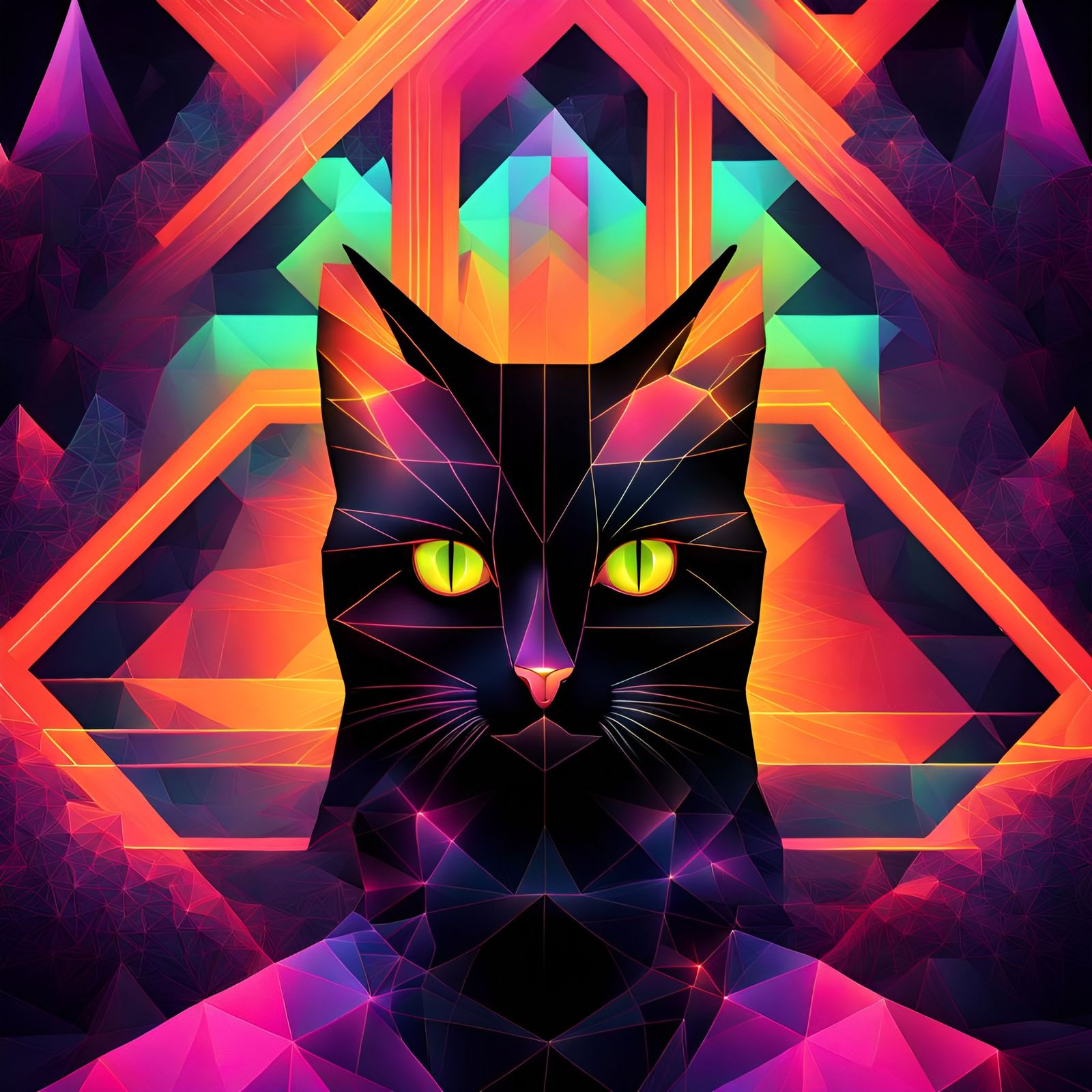 Fractal Black Cat Ai Generated Artwork Nightcafe Creator