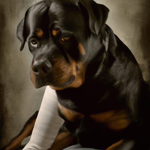 Sad rottweiler hot sale