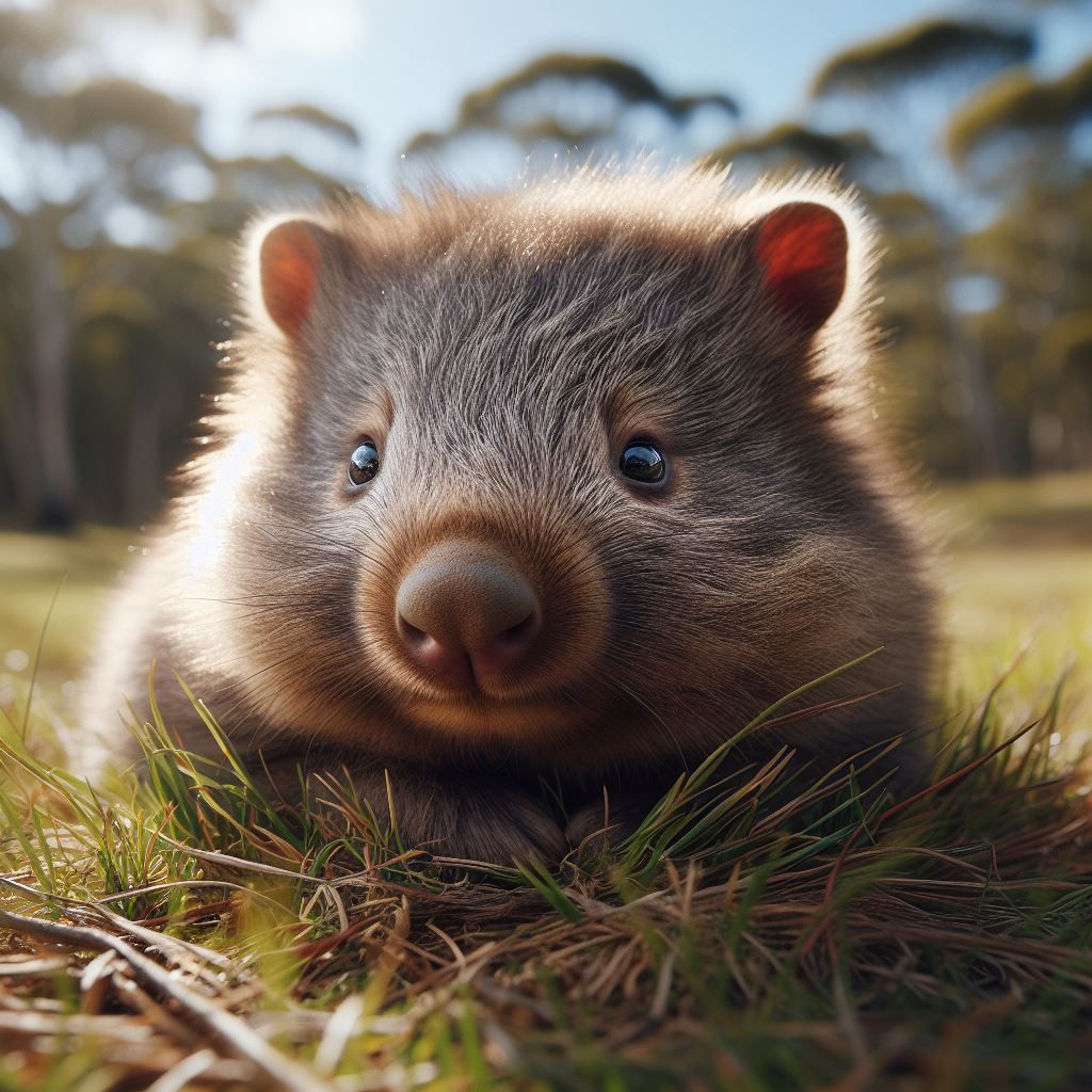 Baby wombat in Australia