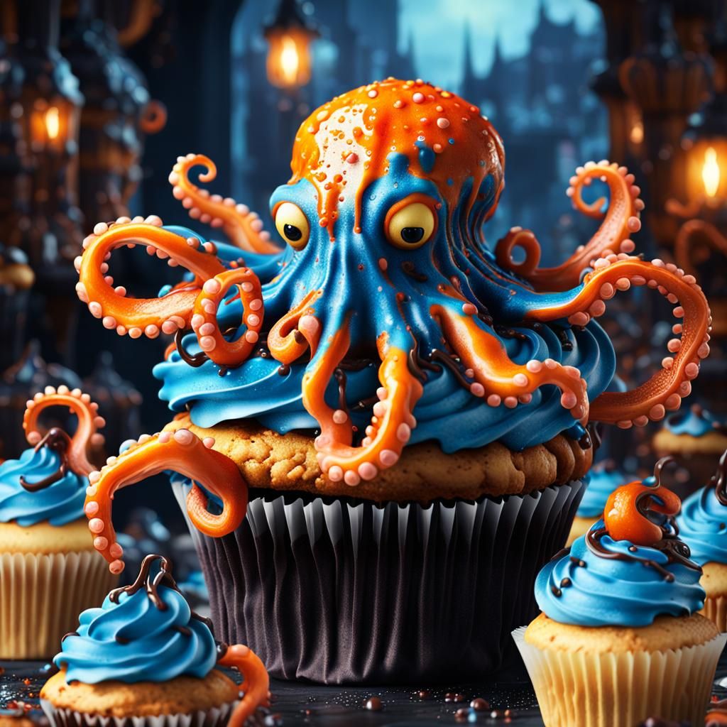 Little shop of Horror Evil Octopus Cupcakes eating people de...