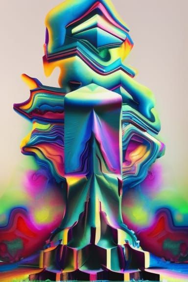 Astralpunk Scene Dissolving into Fractal Iridescence