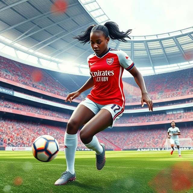 BLACK FEMALE JAMAICAN SOCCER STAR PLAYING SOCCER FOR ARSENAL...