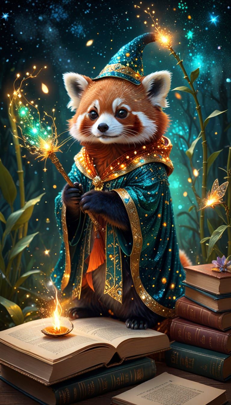 Red panda wizard