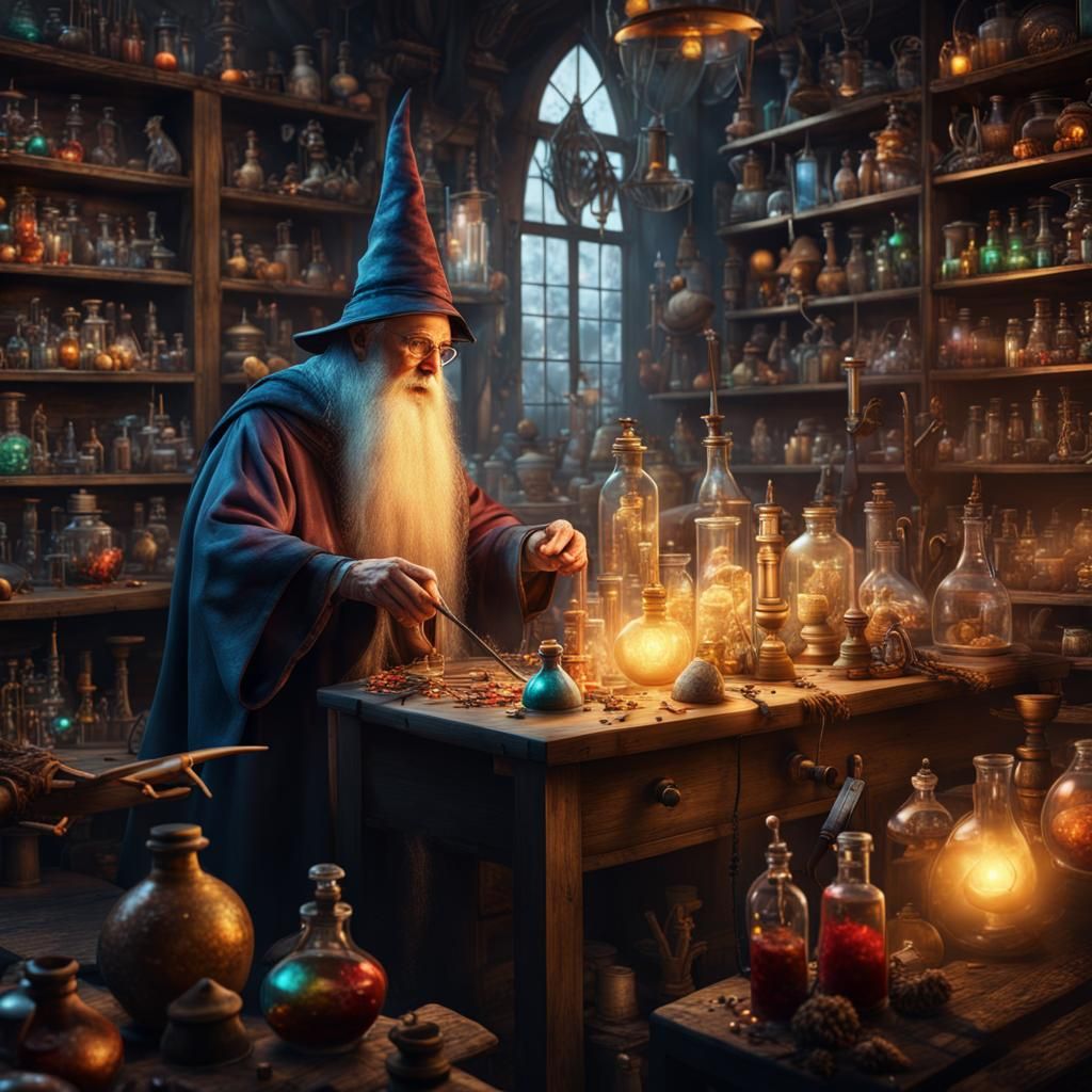 Albus in his lab - AI Generated Artwork - NightCafe Creator