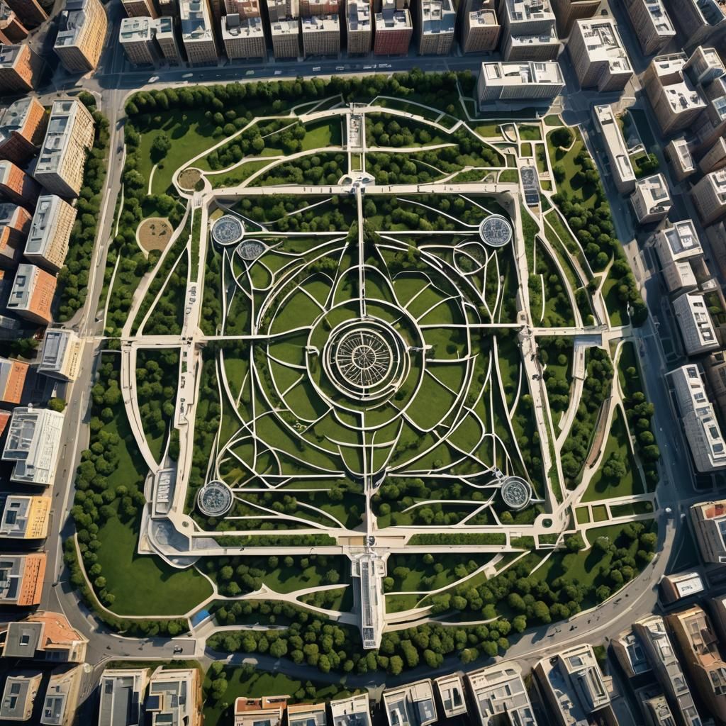 A city park planned according to the sacred geometry within ...