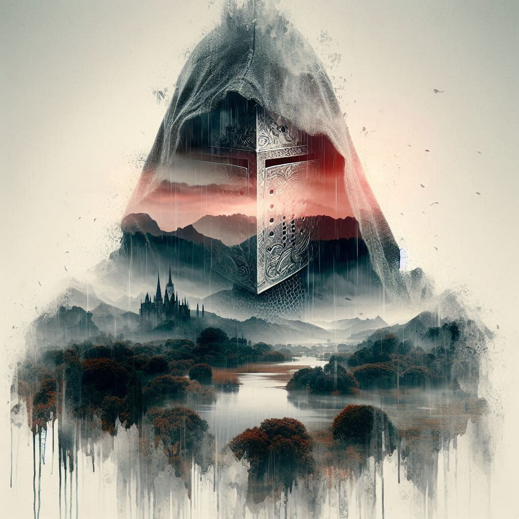 double exposure beautiful fantasy DALL-E 3 portrait landscap...