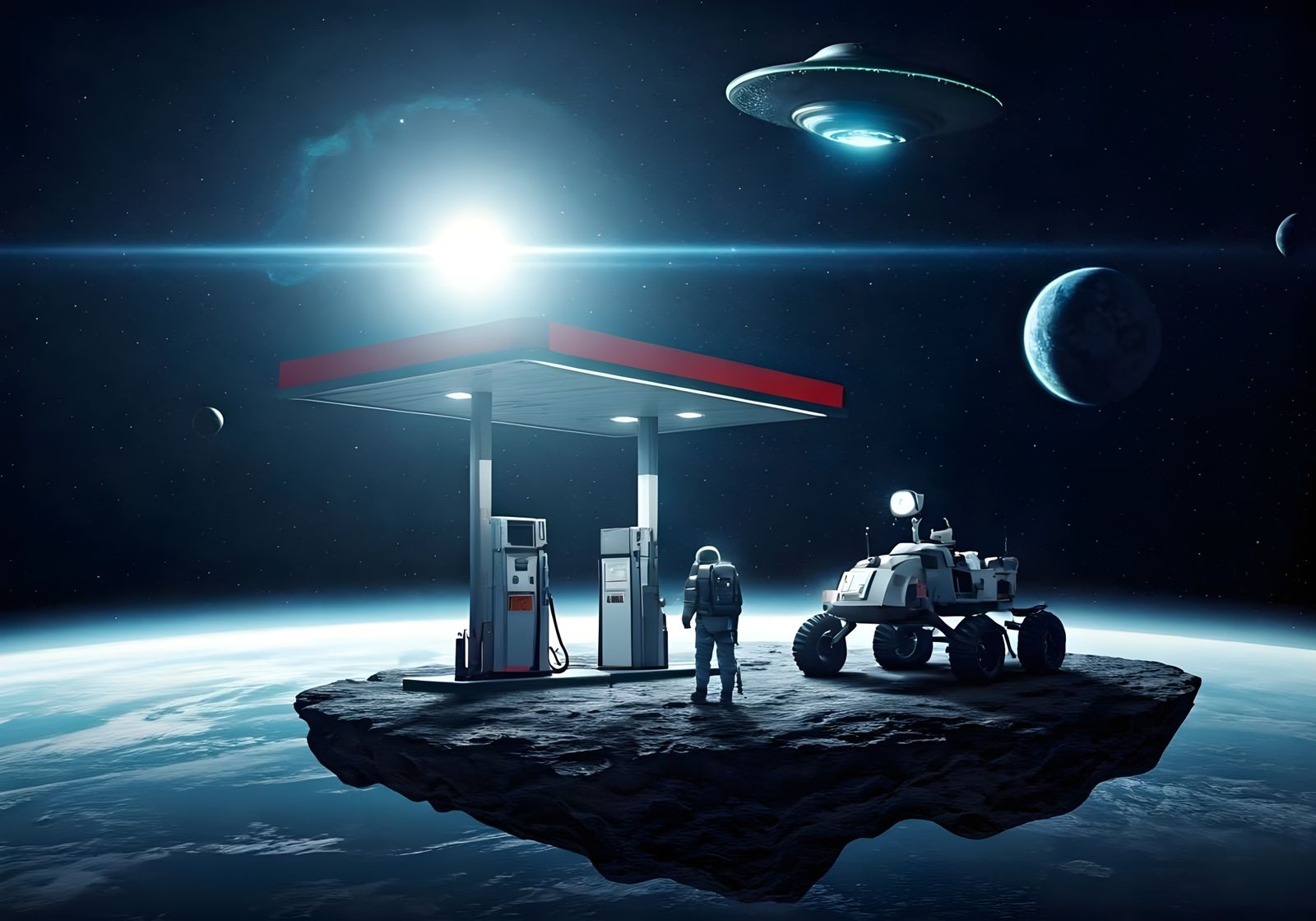 The Gas Station at the End of the Universe  by @Chaos_Theory