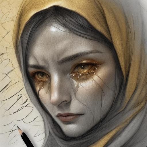 Pencil Sketch of Hand Wiping Tear