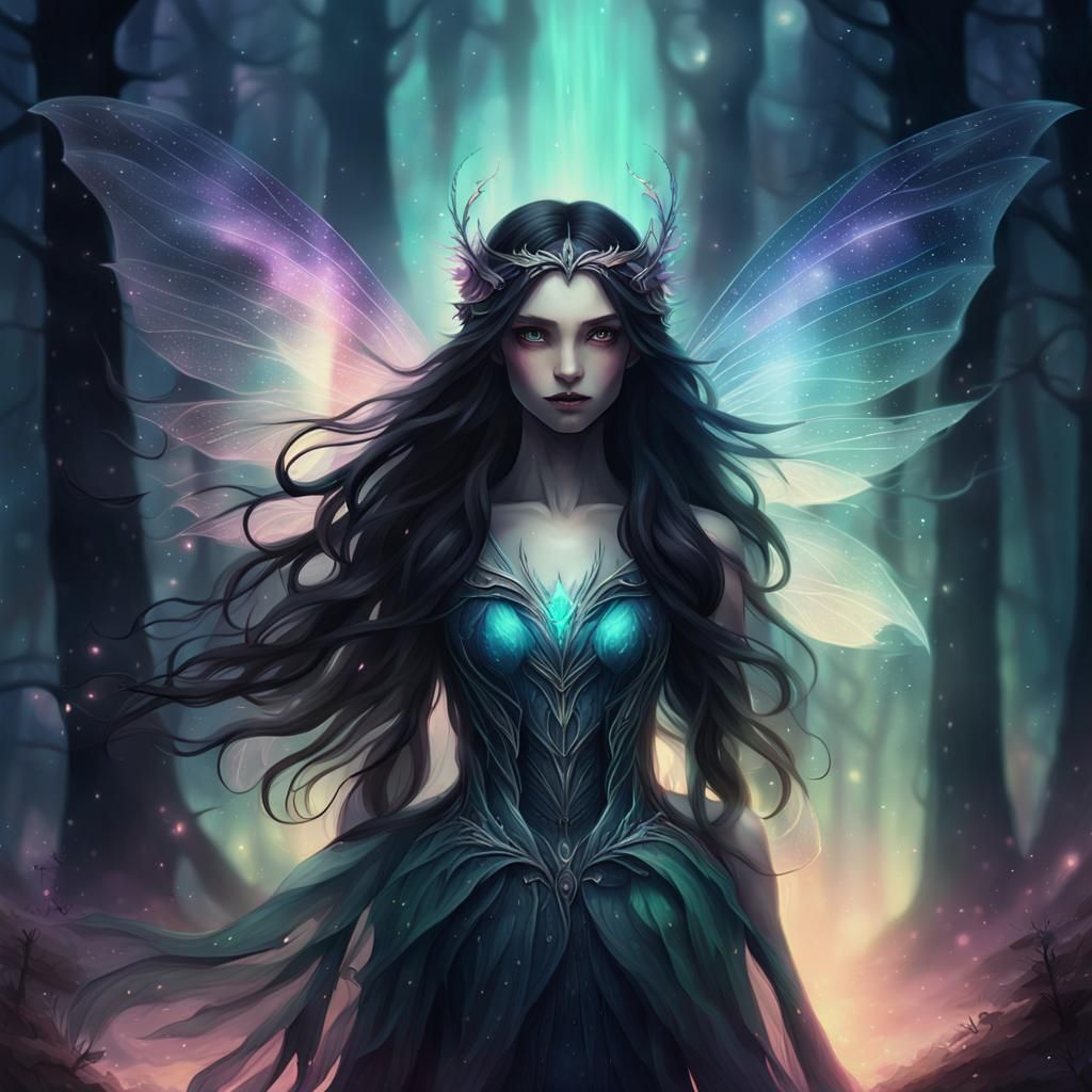 Dark Fairy in Mystical World: Fantasy Art