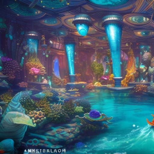 Underwater mermaid shopping mall