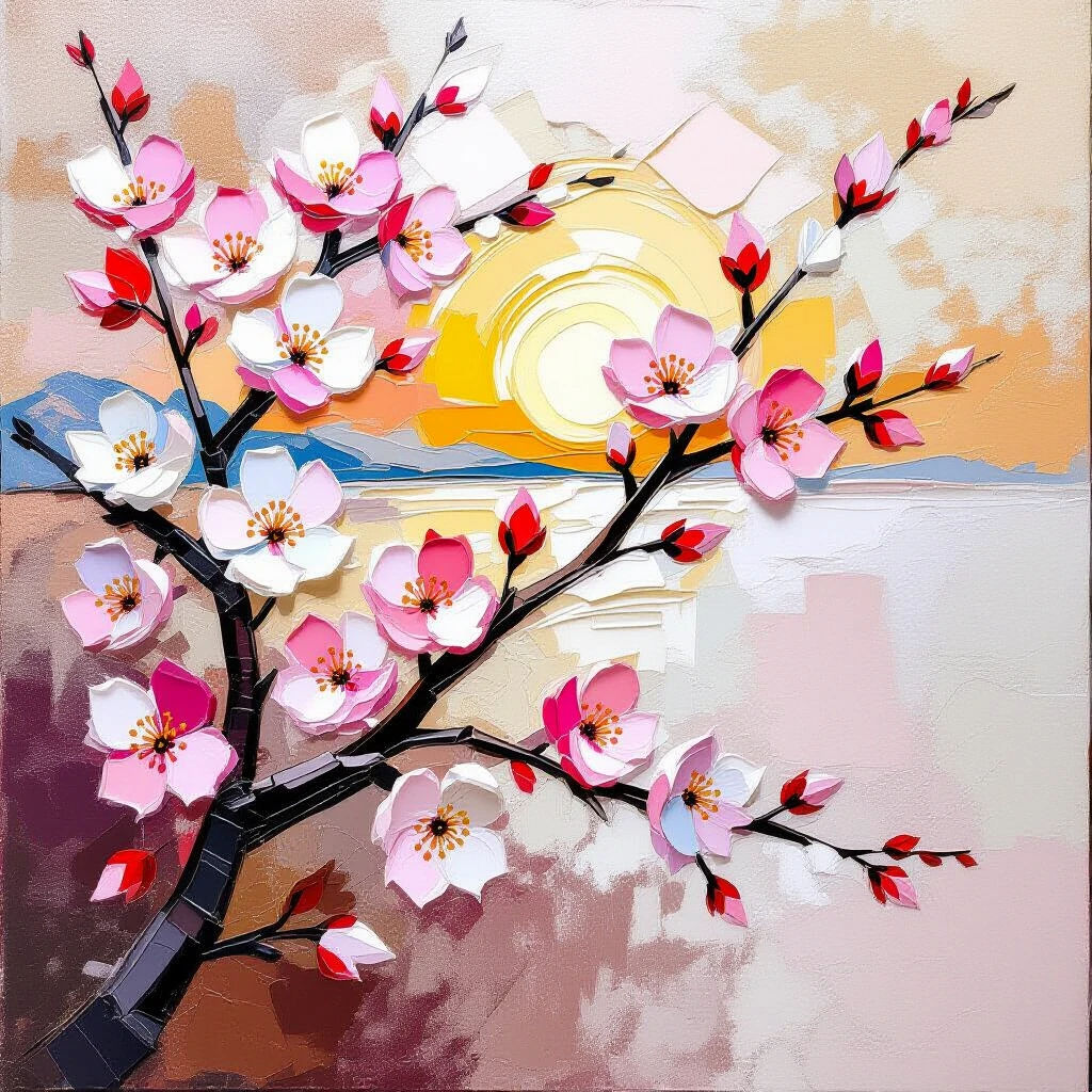 Mondrianesque Cherry Blossoms