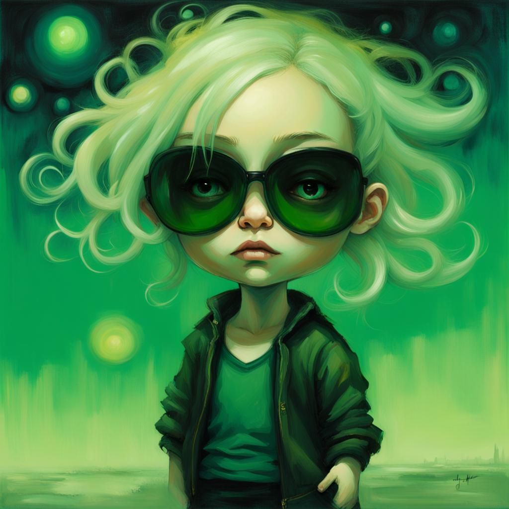 Chibi, S.D.  character posing for school pictures  by @BethM-L