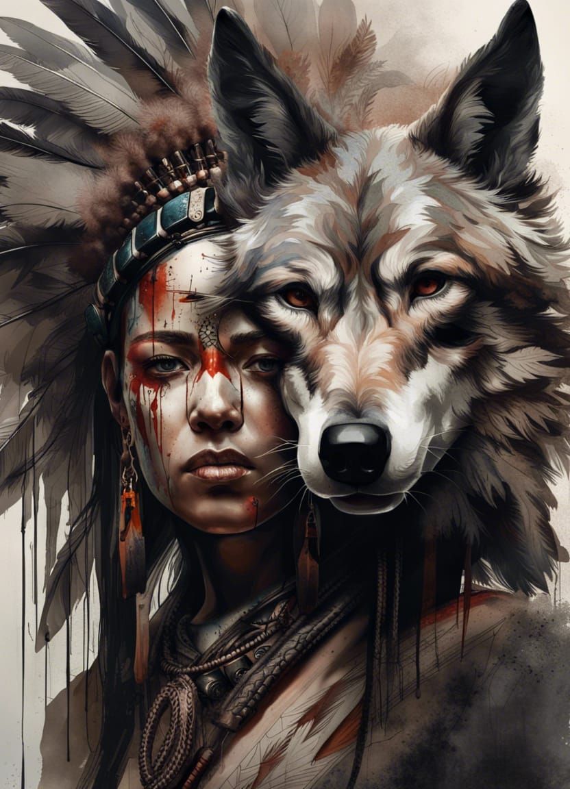 Spirit Warrior  by @new2ai