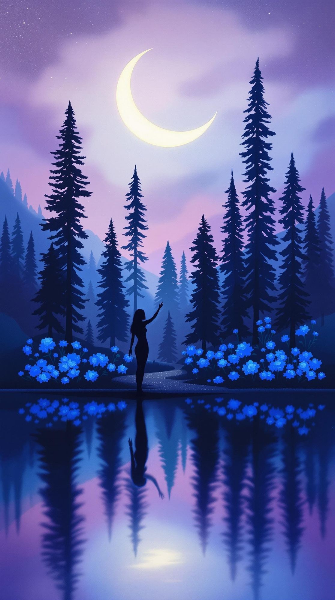 Crescent Bloom Reflection