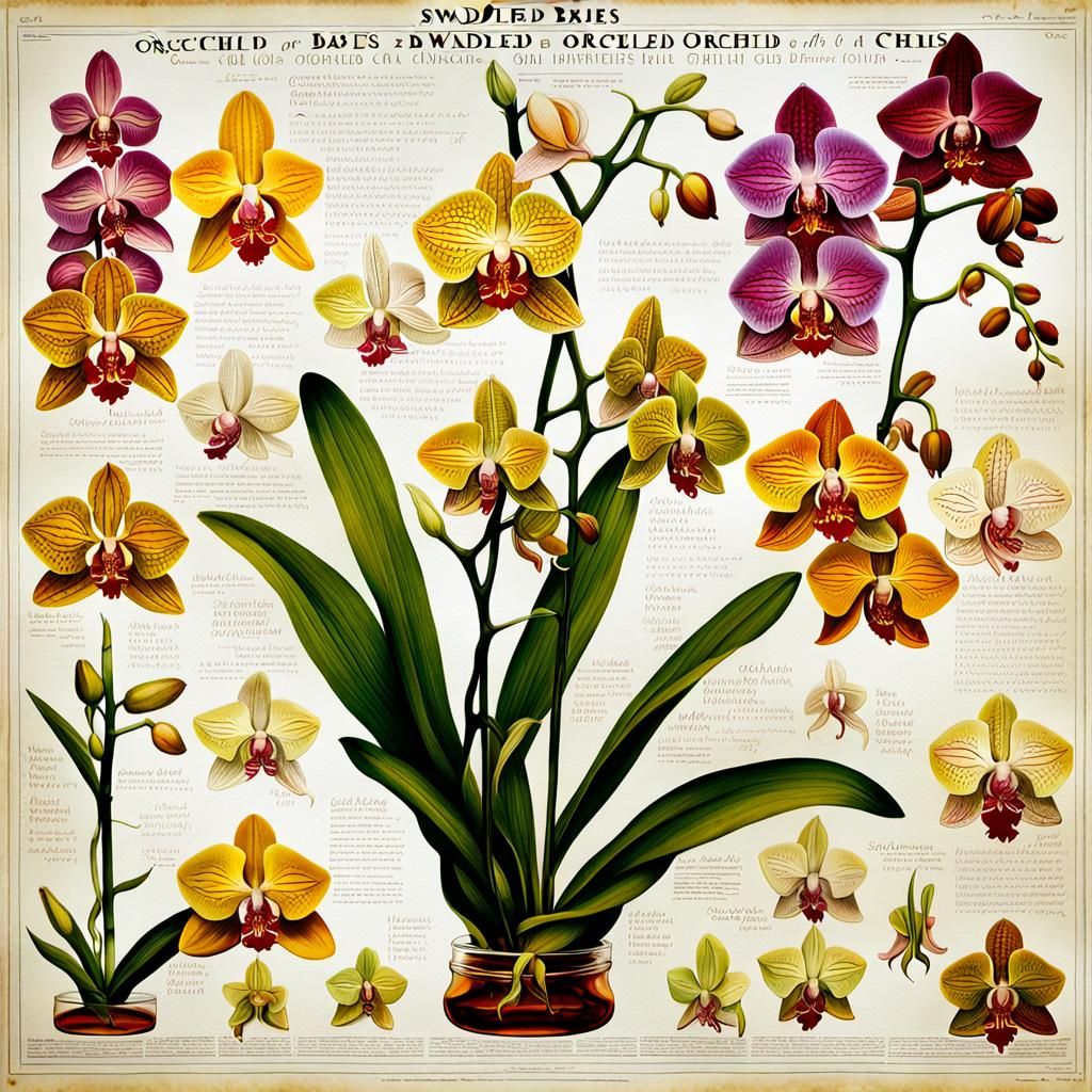 Botanical Study Anguloa Uniflora (Swaddled Babies Orchids) AI