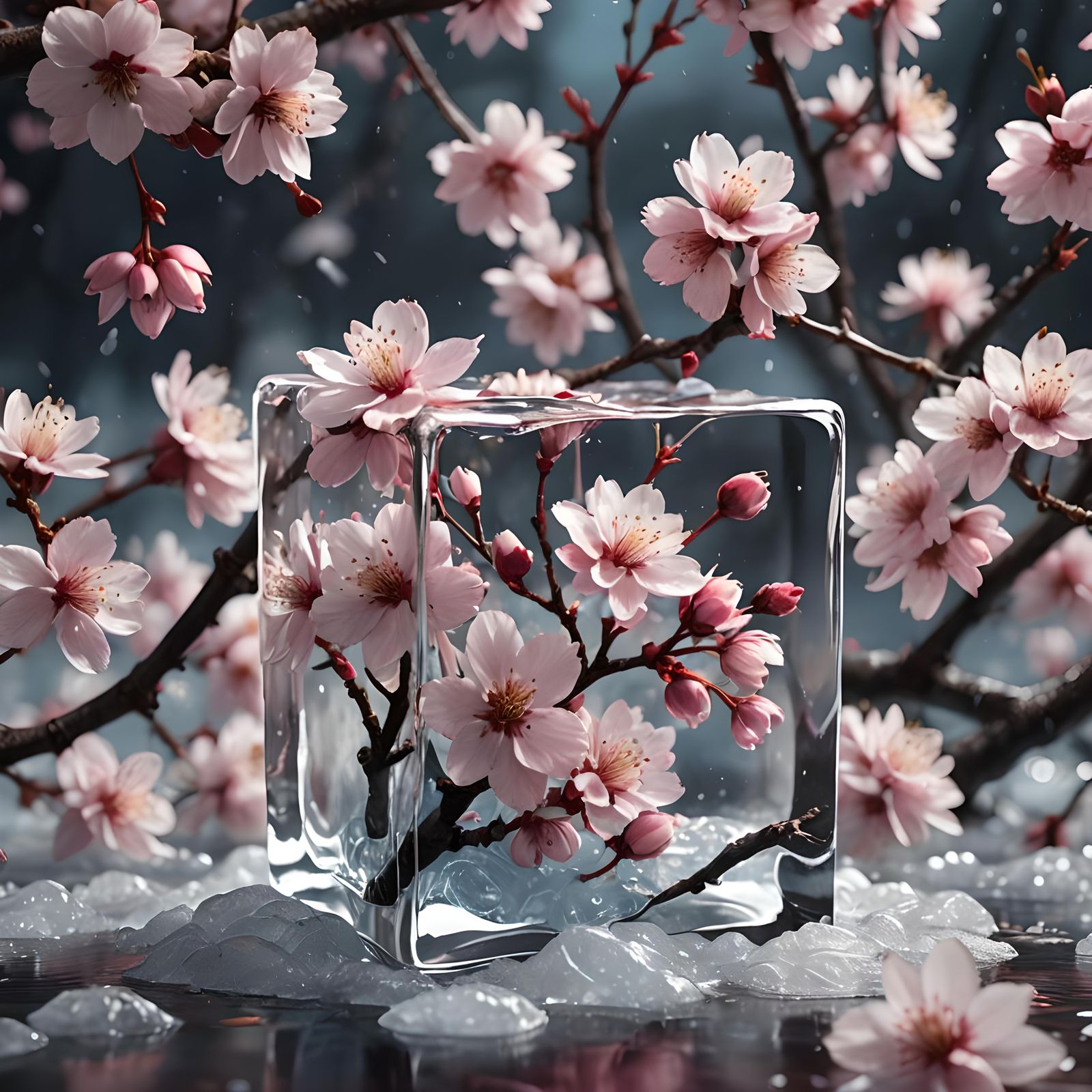  Blossom Ice Cube  🌸   by @Zahra Soltanian