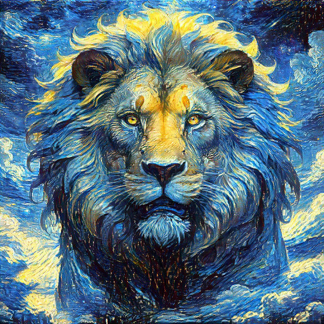 Big lion painting
