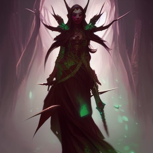 An Elf Undead Warlock