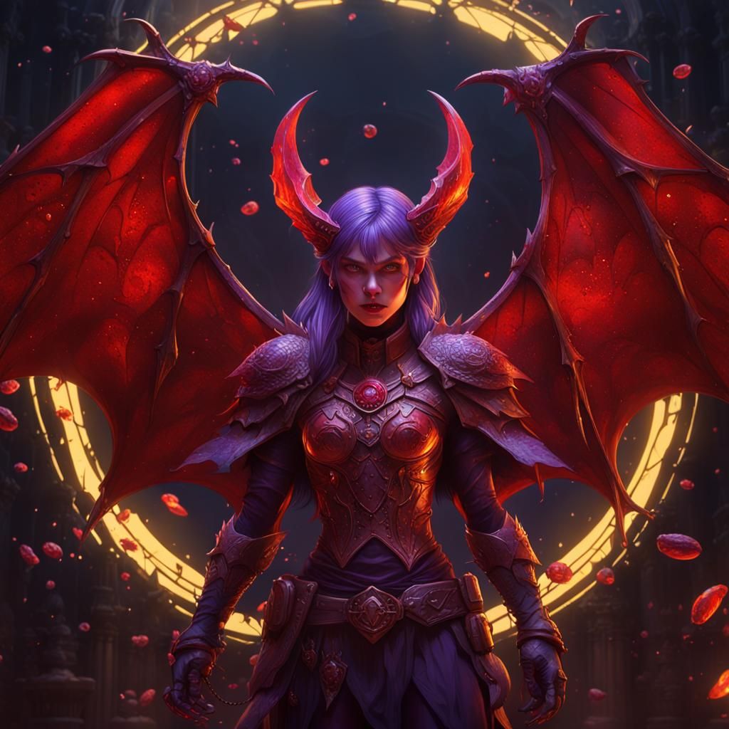Red blood bat girl