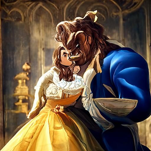 Beauty And The Beast, Disney Animation - AI Generated Artwork ...