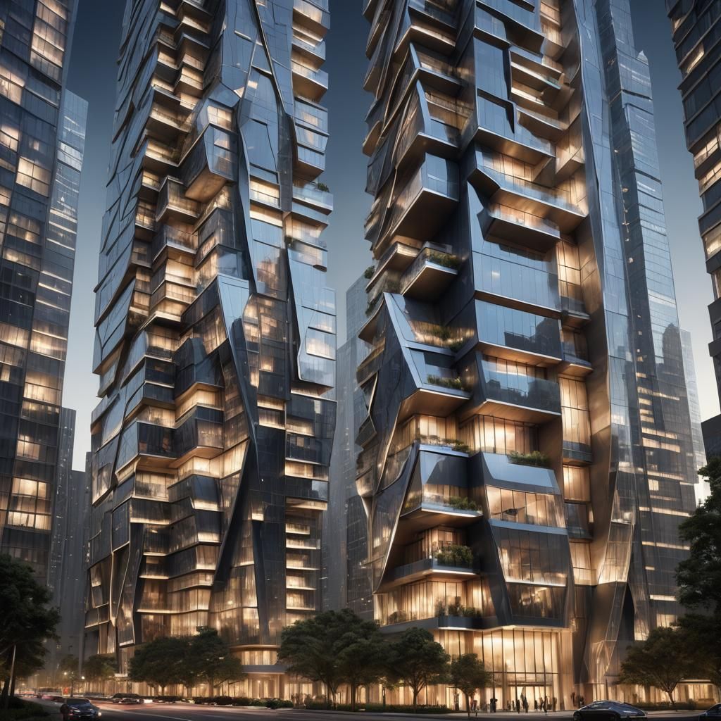 Modern Luxury Skyscrapers Concept Art