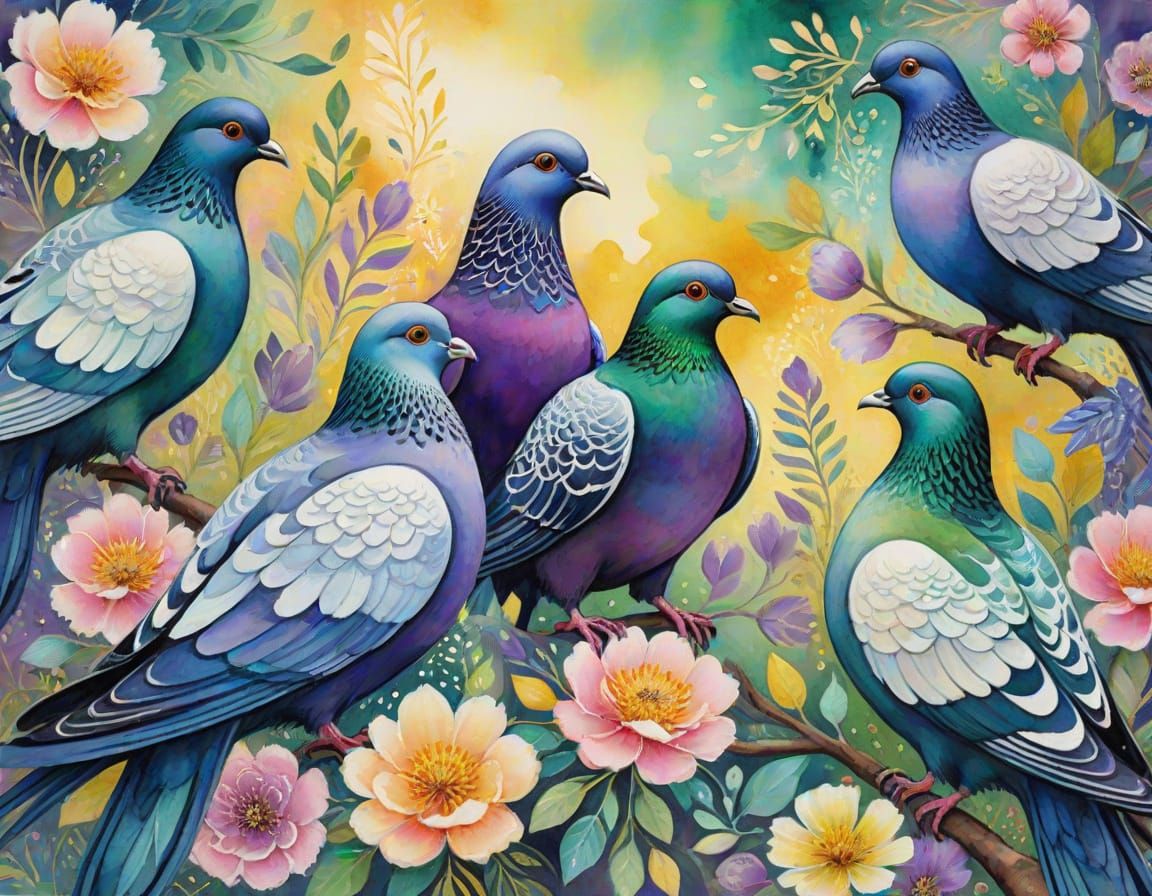 pigeons  by @Sasha