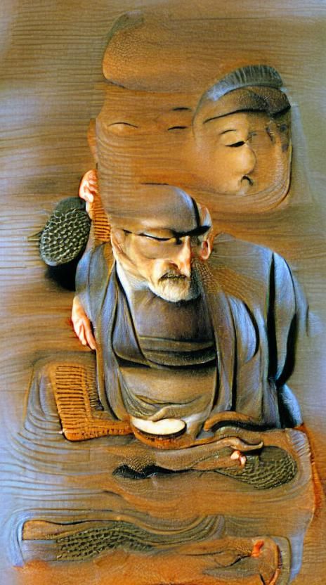Exhausted with pleasures, I embrace my wife.
The narrow path...