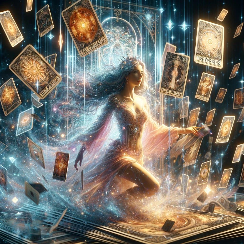 High Priestess Rises from Tarot Card