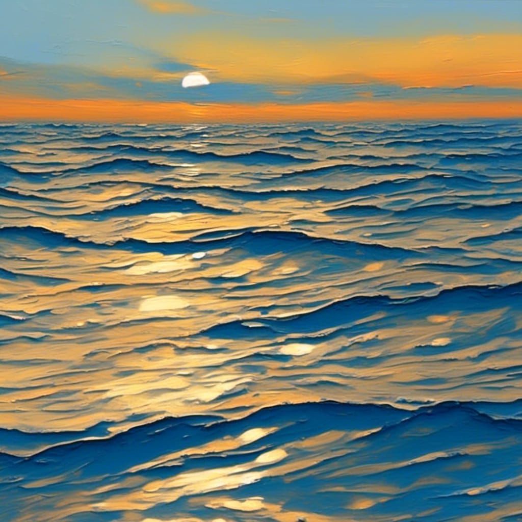 <lora:Impasto1:1.0> (dawn_in_the_sea_blue_sky:1.5,blue_sea:1...